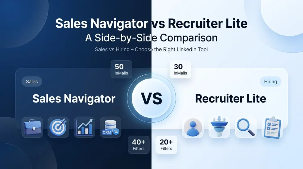 Sales Navigator vs Recruiter Lite side-by-side comparison 