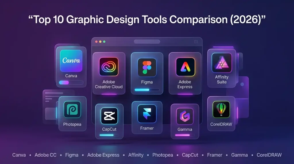 Top 10 Graphic Design Tools Comparison (2026)
