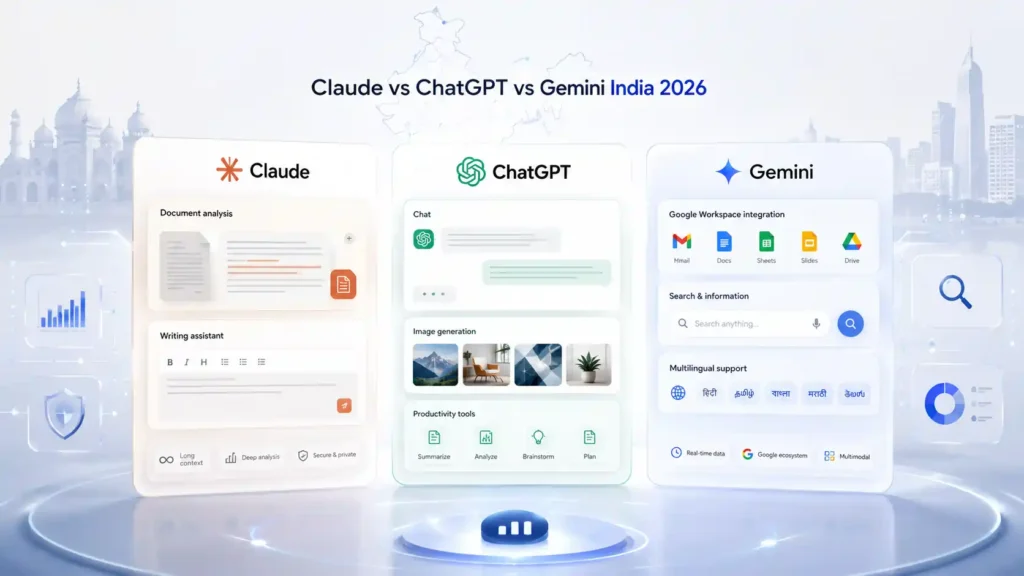 claude vs chatgpt vs gemini india 2026